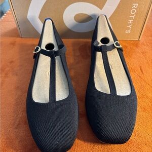 Rothy's Women's Black T-Strap Flats